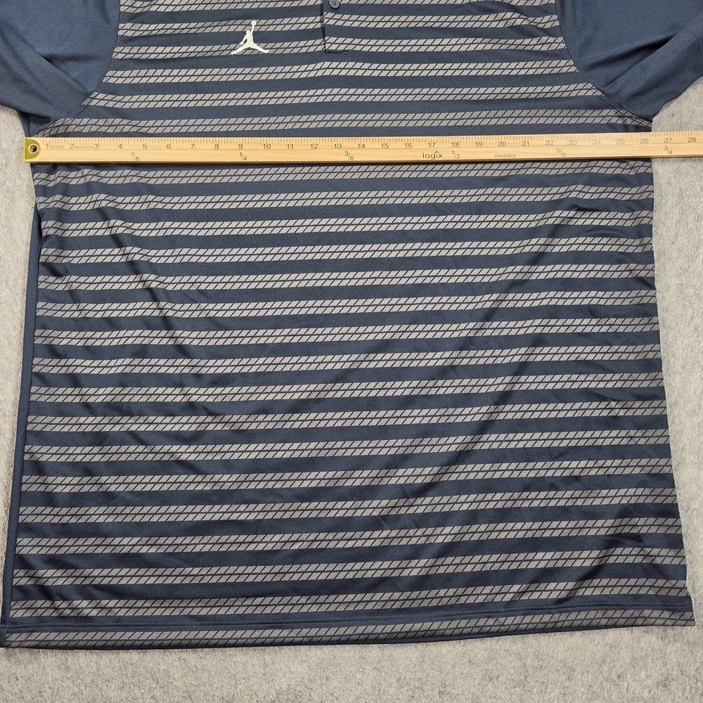 Jordan Polo Shirt Mens 2XL Blue Stripe Dri-FIT Golf Performance FN6924-422